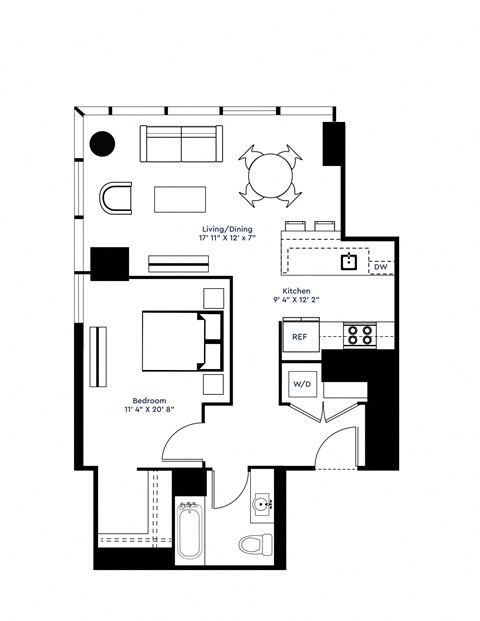 a diagram of a floor plan of a building at The Grand Central, Chicago